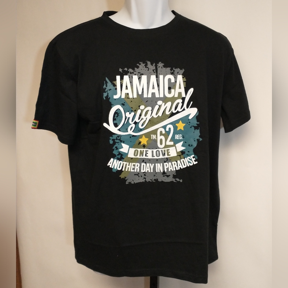 Laid Back Vintage Classic Men's T-shirt Size L Black Jamaica~ NWT